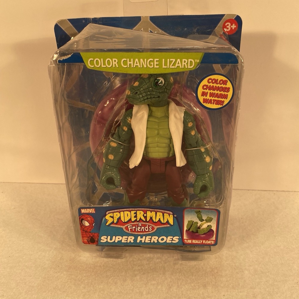 Spider-Man & Friends Super Heroes Color Change Lizard 2004 ToyBiz NEW Sealed